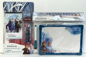 New 2 Frozen II Kids Art Dry Eraser Board & Marker + Crayon & Stamp Activity Set - Picture 1 of 7
