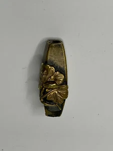 Antico Ojime Oro Fiore Giglio Perline Meiji Giappone Netsuke Inro Metalli Misti - Foto 1 di 8