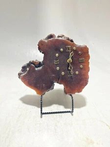 Wood Clock Wall Hanging Redwood  Handmade Burl Redwood Burl Wall Clock - Picture 1 of 2