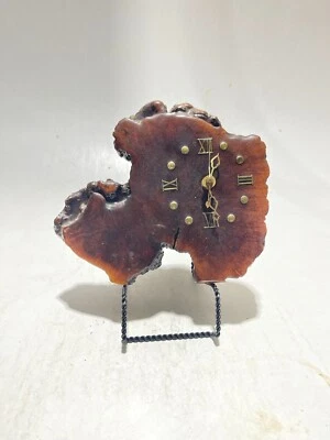 Wood Clock Wall Hanging Redwood  Handmade Burl Redwood Burl Wall Clock - Image 1 of 2