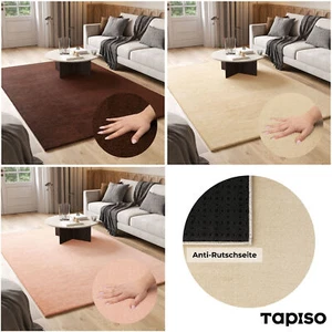 Alfombra de flor alta monocromo marrón beige lavable habitación infantil sala de estar ECOTEX - Imagen 1 de 34
