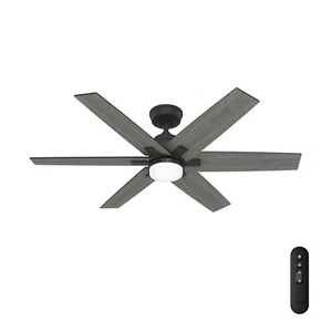 Hunter Fan 52 inch Casual Matte Black Ceiling Fan with Light and Remote Control - Picture 1 of 8