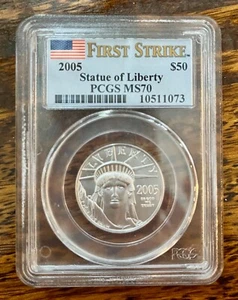 2005 $50 Platinum American Eagle /SOL. PCGS MS70. First Strike. Rare. - Picture 1 of 4