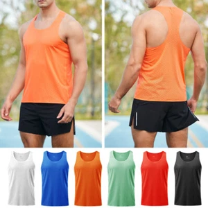 Mens Sleeveless Muscle Tee Breathable Tank T-Shirt Hot-Summer Gym Tops Thin Vest - Picture 1 of 31