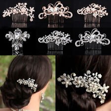 Women Bridal Hair Comb Pearl Crystal Headpiece Wedding Hair Accessories Decor