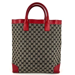 GUCCI Tote Bag GG Canvas Red From Japan Authentic 0471 - Picture 1 of 24