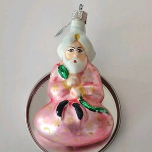 Christopher Radko GENIO ornamento ROSA stile argento berretto vacanze Natale - Foto 1 di 8