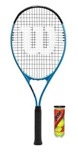 Wilson Ultra Power XL 112 Tennis Racket + 3 Tennis Balls  (Blue/Black)