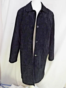 Centigrade Black Suede Full Length Woman's Coat Medium Welt pocket, back slit - Picture 1 of 5