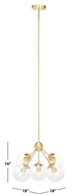 Safavieh ADERYNN 5LT 18" CHANDELIER, Reduced Price 2172735112 CHA7004A - Image 1 of 4