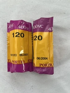 Kodak Professional Portra 400 VC Vivid Color 120 Film Lot of 2 Expired 2001/2004 - Picture 1 of 1