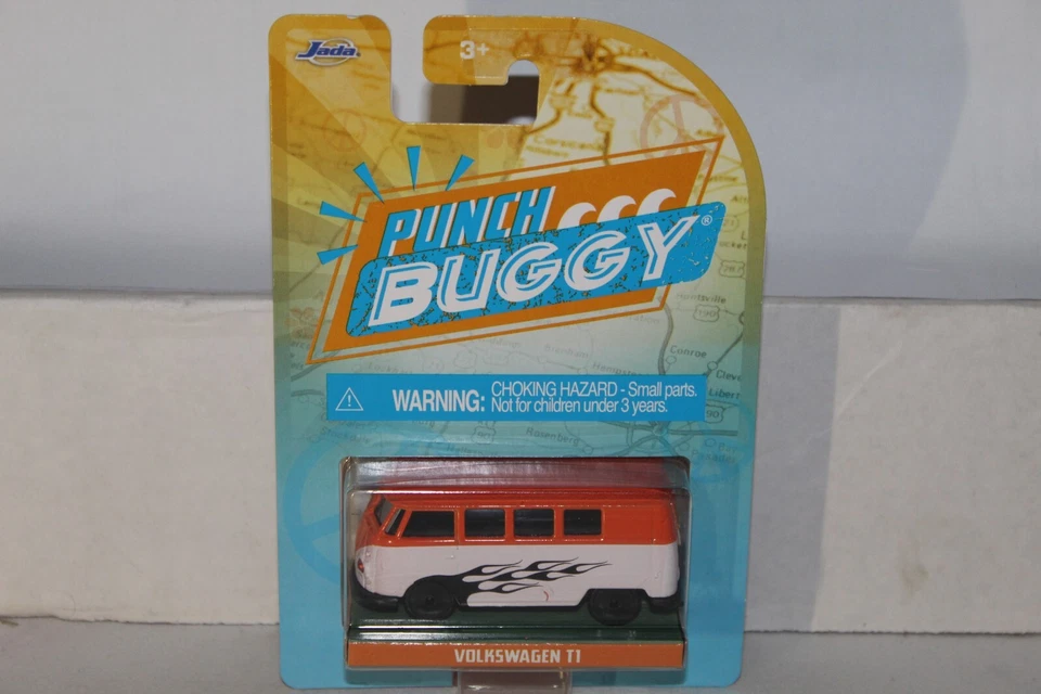 JADA Punch Buggy Volkswagen T1 Orange Over White with Flames - Image 1 of 1