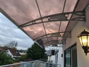 CANOFIX 1500x6000 mm DIY Türvordach Polycarbonat freitragend Veranda Terrasse Gehweg - Bild 1 von 14