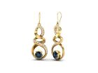 925 Sterling Silver Gold Plated London Blue Topaz Infinity Dangle Women Earrings