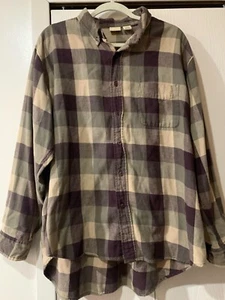 Falls Creek Men's Button Down Long Sleeve Plaid Shirt Cotton Brown Size XL - Picture 1 of 7
