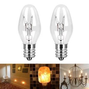 2 Pack Nightlight Bulbs 15C7, Clear, 15 Watt, 120 Volt, E12 Candelabra Base - Picture 1 of 12