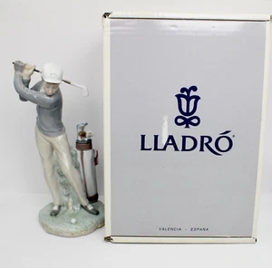 Lladro Golfer Man Playing Golf Figurine #4824 Daisa Original Box 11" Made Spain - Picture 1 of 23