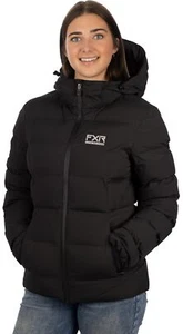 FXR Elevation Pro Down Womens Snow Jacket Black/Gray - Picture 1 of 2