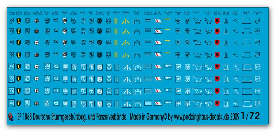 Peddinghaus 1/72 1068 Brigate D'Assalto Tedesche E Unità Corazzate No 1 - Immagine 1 di 1
