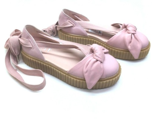 Sandali PUMA Fenty donna 8 fiocchi rosa creeper $140 C187