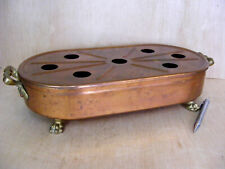 VINTAGE SOLID COPPER TABLE WARMER-TABLETOP-CENTREPIECE-BRASS FITTINGS-CLAW FEET