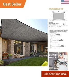 Anpassbares 8' x 12' dunkelgraues Schattensegel für draußen - verbessern Sie Ihren Terrassenraum - Bild 1 von 9