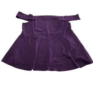 Top Torrid púrpura con hombros descubiertos talla grande 3 fiesta cóctel - Imagen 1 de 9