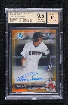 2017 Bowman Draft Chrome Pick Gold Refractor /50 Pavin Smith BGS 9.5 Auto - Image 1 of 2