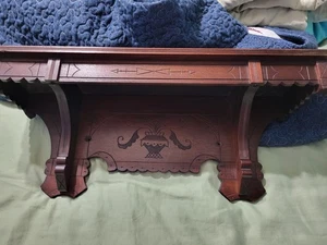 ANTIQUE CLOCK MANTEL CHERRY/WALNUT WOOD ? 1800S' Shelf Only. - Picture 1 of 14