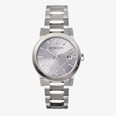 Novo relógio Burberry BU9143 aço inoxidável mostrador prateado 34 mm - Imagem 1 de 2