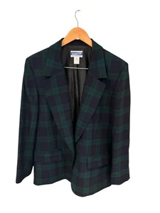 Vintage Pendleton Black Watch Tartan Wool Blazer | Made in USA | Dark Academia P - Picture 1 of 7