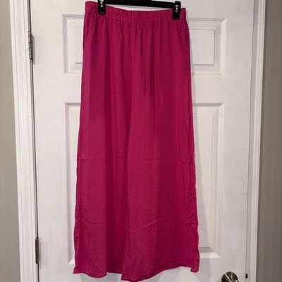 Zenana Pink Wide Leg Pull On Dress Pant Lightweight Size Large - Изображение 1 из 4