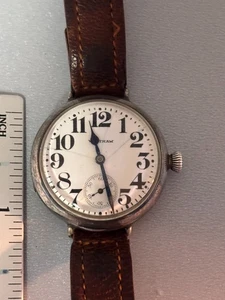Serie 1914 # Modelo con fecha 1907 Waltham A.W.C.CO. Reloj de trinchera Sterling WW1 COMO ESTÁ - Imagen 1 de 19
