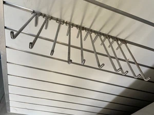 Slat Wall Hooks Metal Medium 160mm x15 units in Chrome Ideal slat wall/peg board - Picture 1 of 2