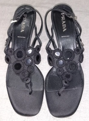 Sandalia estilo tanga ganchillo Prada talla UE 38,5 Foto 1 de 4