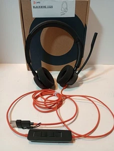 Blackwire 3320 Wired Headset Plantronics Flexible Microphone - Picture 1 of 11