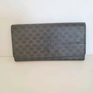 Celine Vintage Envelope Leather Large Wallet Macadam Black Brown Long  - Bild 1 von 15