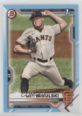 2021 Bowman Draft Sky Blue /499 Matt Mikulski #BD-179 - Image 1 of 2