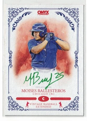 2022 Onyx Vintage GREEN Ink RC AUTO Moises Ballesteros! Rookie! Autograph /50 - Image 1 of 2