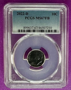 2022 D 10c Roosevelt Dime PCGS MS67FB (210) - Foto 1 di 2