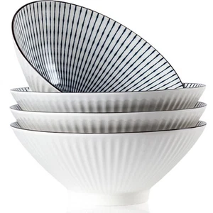 38 oz Japanese Ramen Bowls, Ceramic Set of 4 for Cereal, Soup, Pho, Noodles -... - Picture 1 of 7