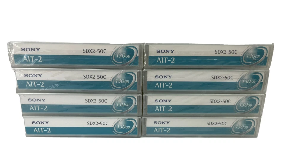 8 nuevas cintas selladas SONY SDX2-50C A1T-2 cartucho de datos 50 GB nativo 130 GB 64 K Foto 1 de 4