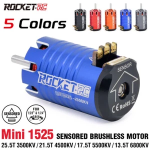 ROCKET-RC MINI 1525 3500-6800KV Sensored Brushless Motor For 1/28 1/24 RC Cars - Picture 1 of 36