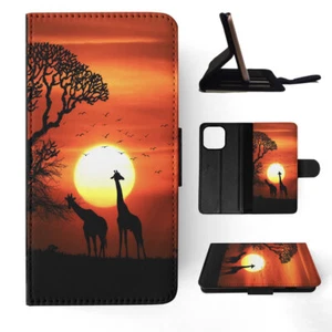 FLIP CASE FOR APPLE IPHONE|BEAUTIFUL GIRAFFE IN THE SUNSET - Bild 1 von 193
