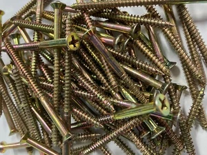3" WOOD SCREWS - PHILLIPS HEAD - #8 X 3 INCH - STEEL YELLOW ZINC - SHIPS ASAP! - Picture 1 of 1