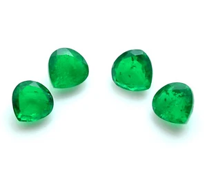 Emerald Color Doublet Pear Cut 9x9 mm Lot 05 Pcs 10.94 CTS Faceted Loose Gems - Picture 1 of 7
