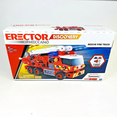 Camión de bomberos Meccano Erector Discovery Rescue con sonido y luces STEM sellado de fábrica Foto 1 de 4