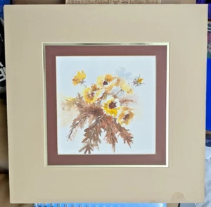 Mary Storm Original Watercolor painting Honey Bee 6"x6" Laguna Beach Artist 1970 - Picture 1 of 8