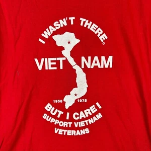 Vintage Vietnam Veteran Shirt Adult XL Red Selec-T TeeJays War Single Stitch - Picture 1 of 10