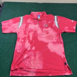 Bleached Tampa Bay Buccaneers Reebok Mens Polo Shirt NFL Play Dry Red Sz Large - Picture 1 of 10